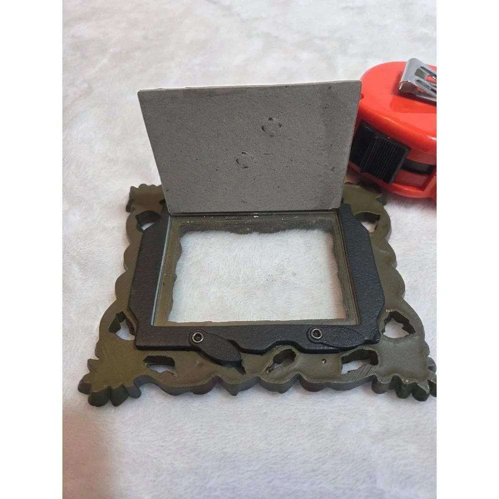 Ornate Grape Vine Floral 4x6 Picture Frame Vintage Style Bronze Green Burgundy